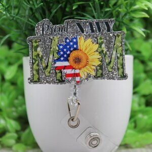 Proud Navy Mom Badge/ID Holder Reel
